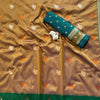 Olive Bronze Premium Luxury Silk Saree with Emerald Green Swan Zari Border & Grand Banarasi Pallu