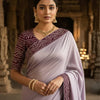 Silken Grace Satin Saree with Bandhani-Inspired Border - 4 Color Options