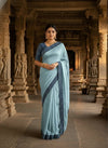 Silken Grace Satin Saree with Bandhani-Inspired Border - 4 Color Options