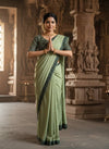 Silken Grace Satin Saree with Bandhani-Inspired Border - 4 Color Options