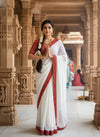 Silken Grace Satin Saree with Bandhani-Inspired Border - 4 Color Options