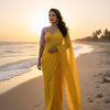 Floral Edge Chiffon Saree with Designer Blossom Blouse  (5 Color Options Available)