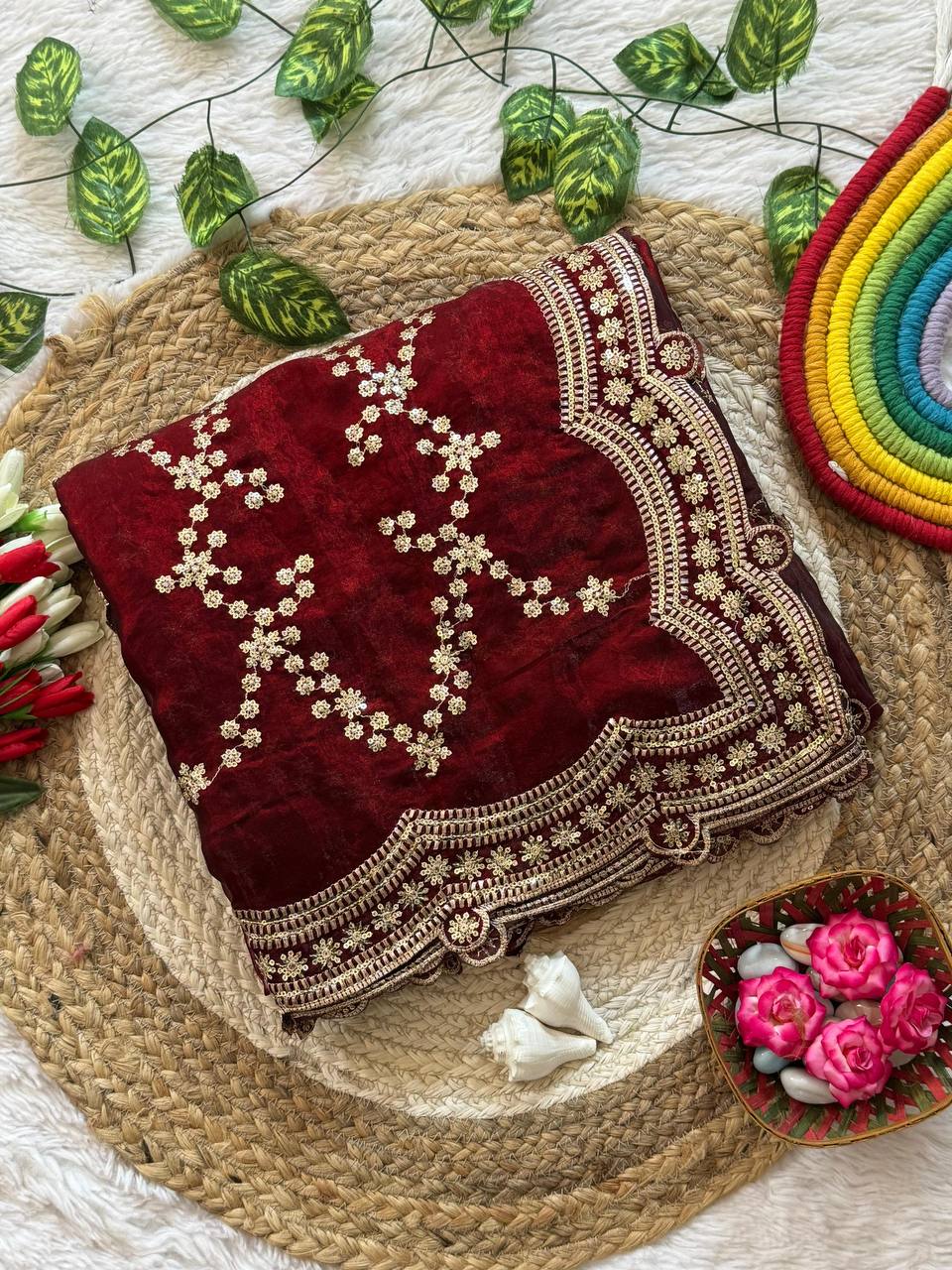 Zari Royale Tissue Saree with Heavy Embroidered Border