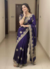 Regal Zari Bloom Saree with Heavy Embroidered Blouse  (4 Royal Color Options Available)