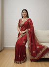 Regal Zari Bloom Saree with Heavy Embroidered Blouse  (4 Royal Color Options Available)