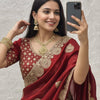 Regal Zari Bloom Saree with Heavy Embroidered Blouse  (4 Royal Color Options Available)