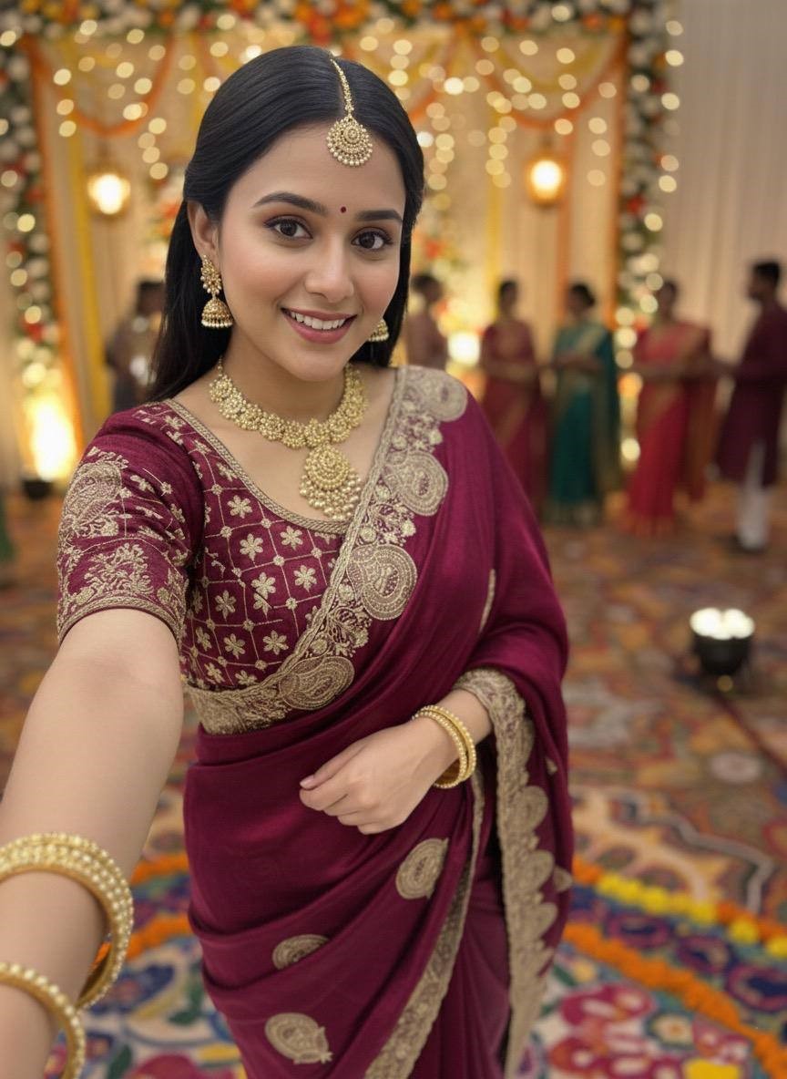 Regal Zari Bloom Saree with Heavy Embroidered Blouse  (4 Royal Color Options Available)