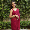 Emerald Whisper Chiffon Saree with Delicate Hand Embroidery  (2 Elegant Color Options Available)