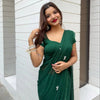 Emerald Whisper Chiffon Saree with Delicate Hand Embroidery  (2 Elegant Color Options Available)