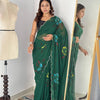 Bloom Royale Hand-Painted Chiffon Saree with Artistic Floral Motifs  (Multiple Exquisite Color Variants Available)
