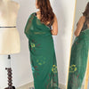Bloom Royale Hand-Painted Chiffon Saree with Artistic Floral Motifs  (Multiple Exquisite Color Variants Available)