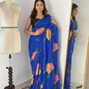Bloom Royale Hand-Painted Chiffon Saree with Artistic Floral Motifs  (Multiple Exquisite Color Variants Available)