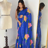 Bloom Royale Hand-Painted Chiffon Saree with Artistic Floral Motifs  (Multiple Exquisite Color Variants Available)