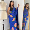 Bloom Royale Hand-Painted Chiffon Saree with Artistic Floral Motifs  (Multiple Exquisite Color Variants Available)