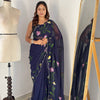 Bloom Royale Hand-Painted Chiffon Saree with Artistic Floral Motifs  (Multiple Exquisite Color Variants Available)