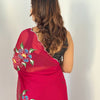 Bloom Royale Hand-Painted Chiffon Saree with Artistic Floral Motifs  (Multiple Exquisite Color Variants Available)