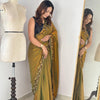 Luxury Hand-Embroidered Chiffon Saree with Designer Blouse (6 Royal Shades)