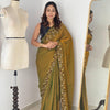 Luxury Hand-Embroidered Chiffon Saree with Designer Blouse (6 Royal Shades)