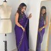 Luxury Hand-Embroidered Chiffon Saree with Designer Blouse (6 Royal Shades)