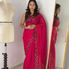 Luxury Hand-Embroidered Chiffon Saree with Designer Blouse (6 Royal Shades)