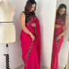 Luxury Hand-Embroidered Chiffon Saree with Designer Blouse (6 Royal Shades)