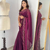 Luxury Hand-Embroidered Chiffon Saree with Designer Blouse (6 Royal Shades)