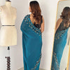 Luxury Hand-Embroidered Chiffon Saree with Designer Blouse (6 Royal Shades)