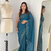 Luxury Hand-Embroidered Chiffon Saree with Designer Blouse (6 Royal Shades)