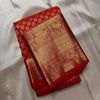 Royal Red Banarasi Silk Saree with All-Over Gold Zari Butti & Grand Peacock Border | Premium Bridal & Wedding Wear