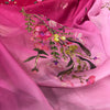 Blush Pink Ombre Organza Saree with Floral Embroidery | Premium Designer Party & Wedding Wear
