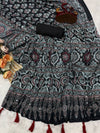 Elegant Ajrakh Print Soft Cotton Saree With Contrast Tassel Pallu Traditional Ethnic Saree