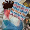 Premium White Soft Georgette Saree With Multicolor Leaf Print & Stone Work Fancy Saree