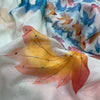 Premium White Soft Georgette Saree With Multicolor Leaf Print & Stone Work Fancy Saree