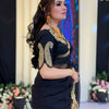 Luxury Black Organza Saree With Heavy Golden Embroidered Border Designer Partywear Saree