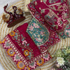 Premium Magenta Embroidered Saree With Multicolor Floral & Elephant Designer Work Festive Saree