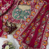 Premium Magenta Embroidered Saree With Multicolor Floral & Elephant Designer Work Festive Saree