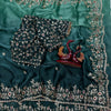 Luxury Organza Silk Saree With Heavy Floral Embroidered Border & Designer Blouse Festive Saree