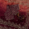 Luxury Organza Silk Saree With Heavy Floral Embroidered Border & Designer Blouse Festive Saree