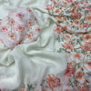 Premium White Organza Saree With Floral Printed Embroidered Border & Designer Blouse