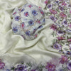 Premium White Organza Saree With Floral Printed Embroidered Border & Designer Blouse