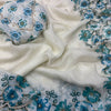 Premium White Organza Saree With Floral Printed Embroidered Border & Designer Blouse