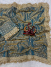 Luxury Shimmer Organza Saree With Golden Tassel Border & Designer Blouse Partywear Saree