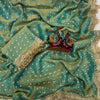 Luxury Shimmer Organza Saree With Golden Tassel Border & Designer Blouse Partywear Saree