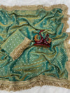 Luxury Shimmer Organza Saree With Golden Tassel Border & Designer Blouse Partywear Saree