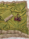 Luxury Shimmer Organza Saree With Golden Tassel Border & Designer Blouse Partywear Saree