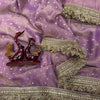 Luxury Shimmer Organza Saree With Golden Tassel Border & Designer Blouse Partywear Saree