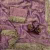 Luxury Shimmer Organza Saree With Golden Tassel Border & Designer Blouse Partywear Saree