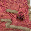 Luxury Shimmer Organza Saree With Golden Tassel Border & Designer Blouse Partywear Saree