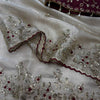 Luxury Organza Silk Saree With Heavy Floral Embroidered Border & Designer Sequins Blouse