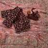 Luxury Organza Silk Saree With Heavy Floral Embroidered Border & Designer Sequins Blouse